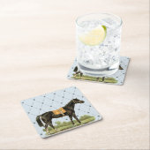 Vintages Sattelpferd Rechteckiger Pappuntersetzer (Vor Ort)