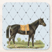 Vintages Sattelpferd Rechteckiger Pappuntersetzer (Vorderseite)