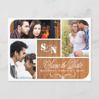 Vintages Save the Date Foto Ankündigungspostkarte