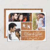 Vintages Save the Date Foto Ankündigungspostkarte (Vorne/Hinten)