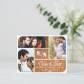 Vintages Save the Date Foto Ankündigungspostkarte (Stehend Vorderseite)