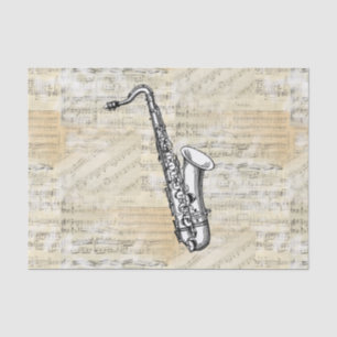Vintages Saxophone-Blatt-Musik-Seidenpapier Seidenpapier