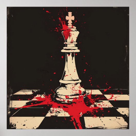 Vintages Schach-King-Illustrations-Poster Poster (Vorne)