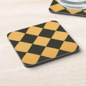 Vintages Schachbrett Design Art Black Orange Untersetzer (Linke Seite)