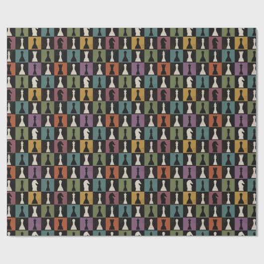 Vintages Schachbrett Geschenkpapier (Flach)