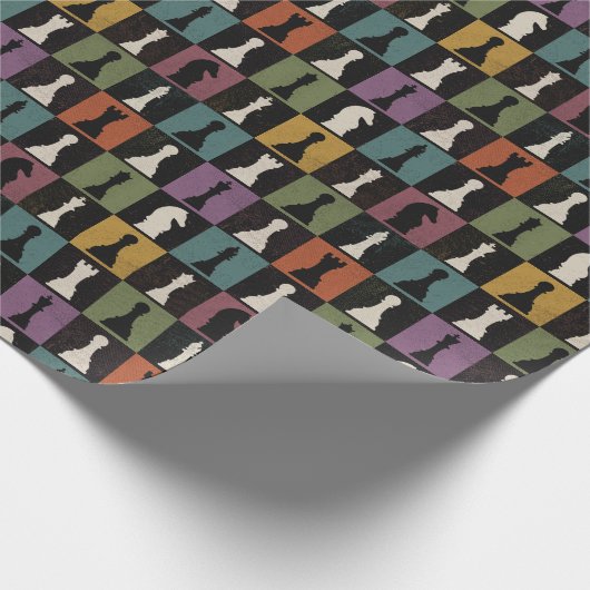 Vintages Schachbrett Geschenkpapier (Ecke)