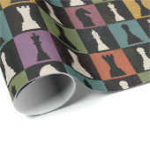 Vintages Schachbrett Geschenkpapier (Rolleneckpunkt)