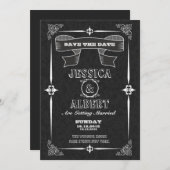 Vintages Schachbrett Save the Date Postkarte (Vorne/Hinten)