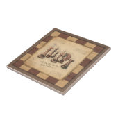 Vintages Schachbrett und Schachfiguren, Spielerges Fliese (Seite)