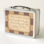 Vintages Schachbrett und Schachfiguren, Spielerges Metall Brotdose (Rückseite)