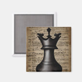 Vintages Schachfigurenpapier Magnet (Vorderseite/Rückseite)