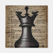 Vintages Schachfigurenpapier Magnet (Vorne)