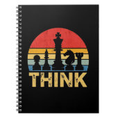 Vintages Schachspiel - "Denken" Inspirierend Notizblock (Vorderseite)