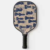 Vintages Schachstück Pickleball Schläger (Rückseite)