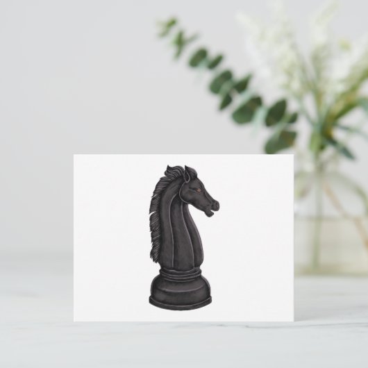 Vintages Schachstück Postkarte (Stehend Vorderseite)