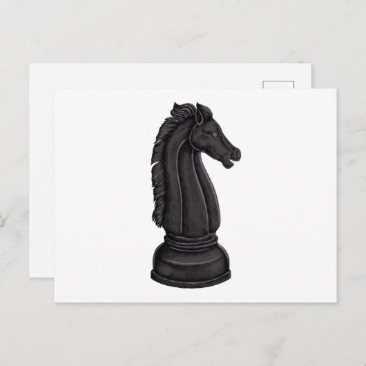 Vintages Schachstück Postkarte (Vorne/Hinten)