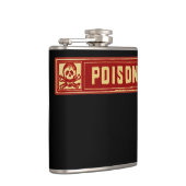 Vintages Schädel- und Crossbones-Giftetikett Flachmann (Rechts)