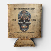 Vintages SchädelPersonalisiertes Halloween-Party Dosenkühler (Vorderseite)