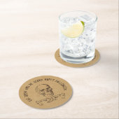 Vintages SchädelPersonalisiertes Halloween-Party Runder Pappuntersetzer (Vor Ort)