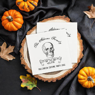 Vintages SchädelPersonalisiertes Halloween-Party Serviette