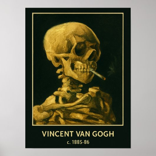 Vintages Schädelrauchen - Einzigartiger Van Gogh I Poster (Vorne)