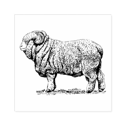 Vintages Schaf Gummistempel (Prägung)