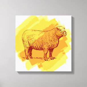 Vintages Schaf Leinwanddruck