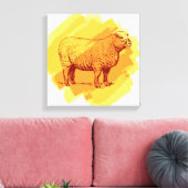 Vintages Schaf Leinwanddruck (Insitu (Wohnzimmer))