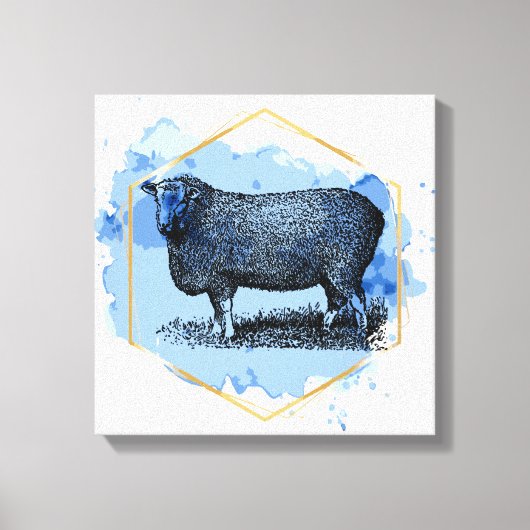 Vintages Schaf Leinwanddruck (Vorderseite)