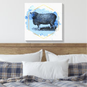 Vintages Schaf Leinwanddruck (Insitu (Schlafzimmer))