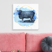 Vintages Schaf Leinwanddruck (Insitu (Wohnzimmer))