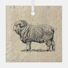 Vintages Schaf Ornament Aus Glas