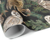 Vintages Schaf- und Kiefernbaum Geschenkpapier (Rolleneckpunkt)