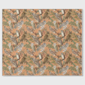 Vintages Schaf- und Kiefernbaum Geschenkpapier (Flach)