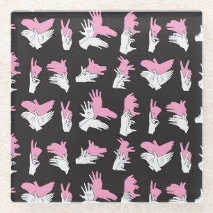 Vintages Schattenhandmuster-Design Glasuntersetzer