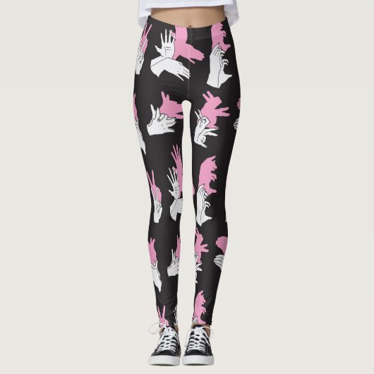 Vintages Schattenhandmuster-Design Leggings (Vorderseite)