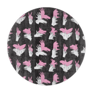 Vintages Schattenhandmuster-Design Schneidebrett