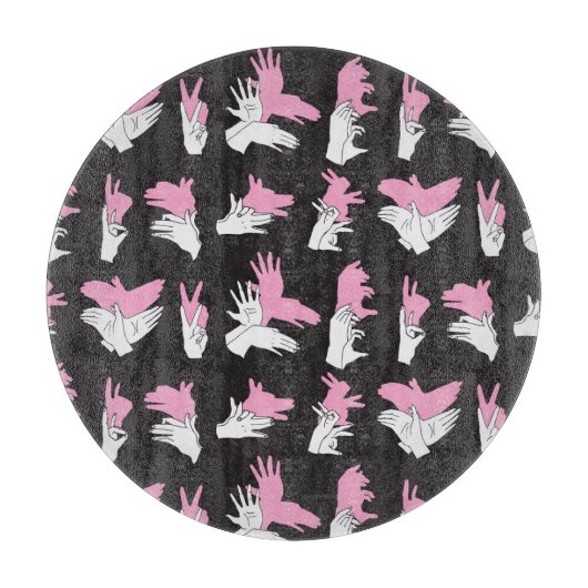 Vintages Schattenhandmuster-Design Schneidebrett (Vorderseite)