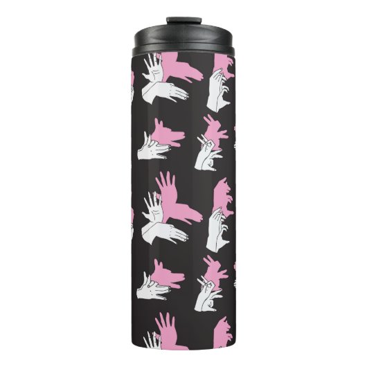 Vintages Schattenhandmuster-Design Thermosbecher (Vorderseite)
