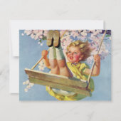 Vintages Schaukeln, Girl Swingday Party Einladung (Vorderseite)