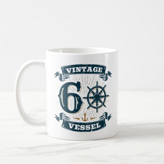 Vintages Schiff 60. Geburtstag 60 Jahre alt Kaffeetasse (Links)