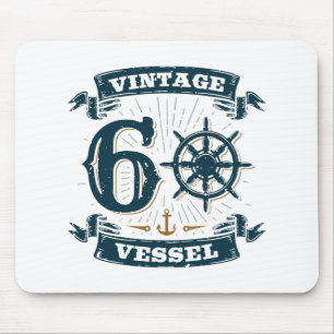 Vintages Schiff 60. Geburtstag 60 Jahre alt Mousepad