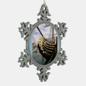 Vintages Schiff - Alicante Schneeflocken Zinn-Ornament (Links)