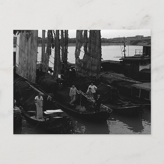 Vintages Schiff Changsha xiang jiang Postkarte (Vorderseite)