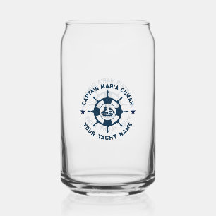 Vintages Schiff des Blue White Nautical Boat Wheel Dosenglas