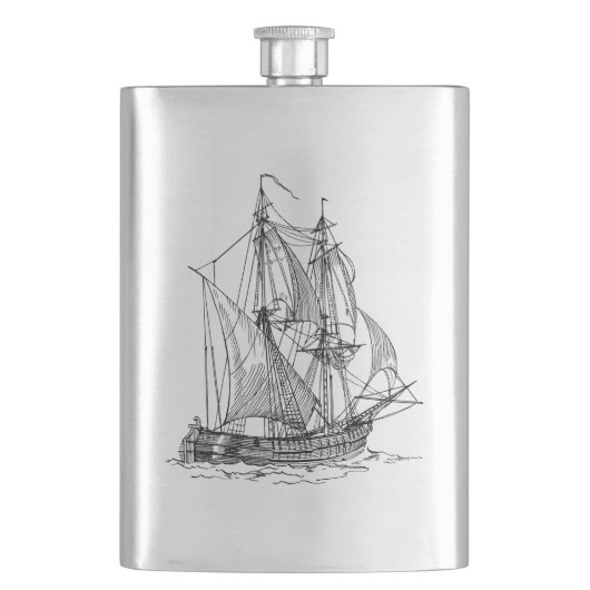 Vintages Schiff Flachmann (Vorderseite)