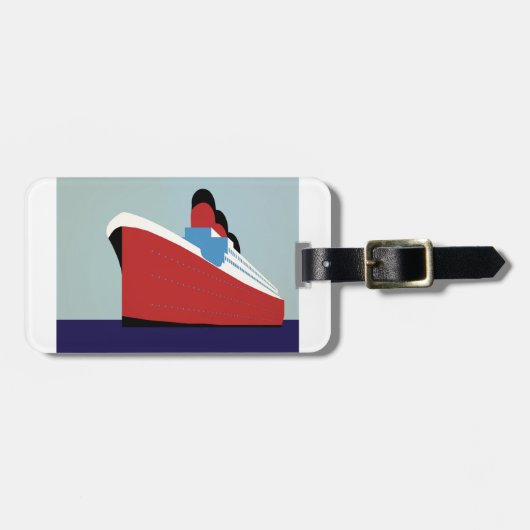 Vintages Schiff Gepäckanhänger (Vorderseite horizontal)