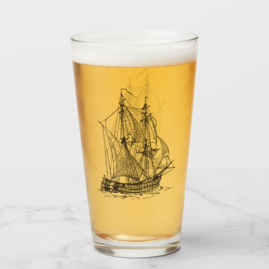 Vintages Schiff Glas (Vorne (Gefüllt))