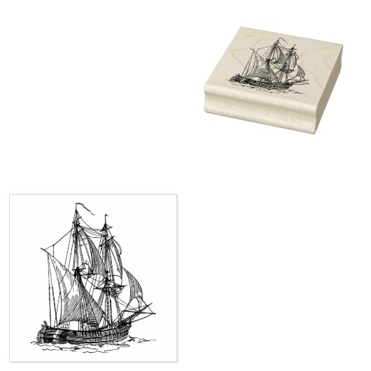 Vintages Schiff Gummistempel (Stempel)