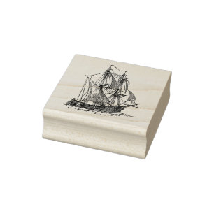 Vintages Schiff Gummistempel